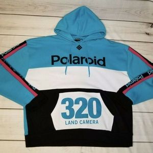 Polaroid Hoodie XXL Teal Color Block